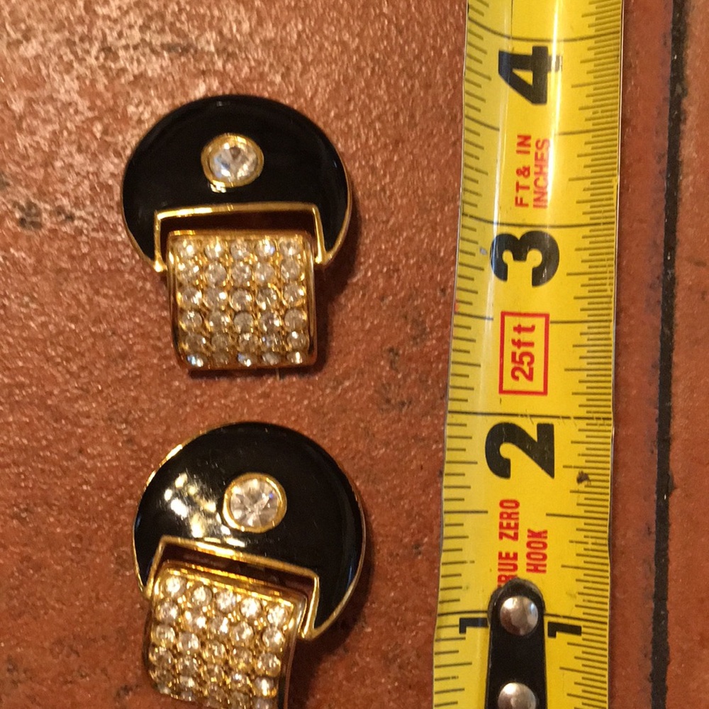 Black rhinestone earrings